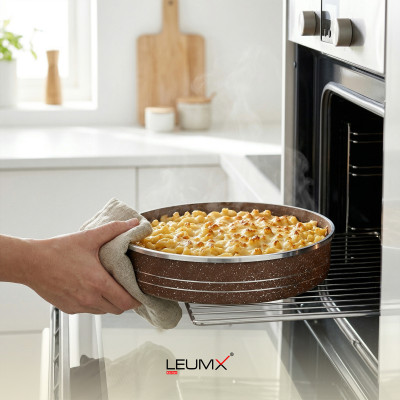 Leumx® Round Baking Tray Set – 3 Piece Non-Stick Oven Tray