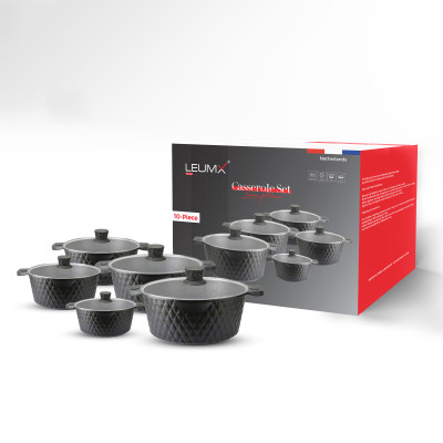 Granite Cookware Set Black I G39