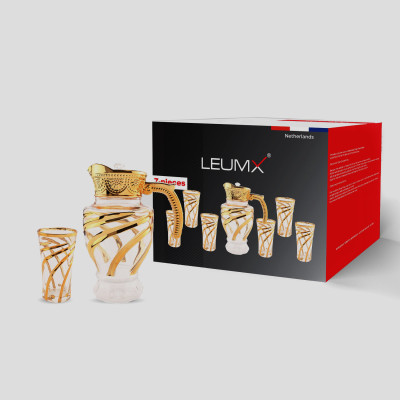 إبريق زجاجي + 6 أكواب I G83