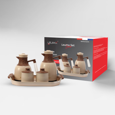 Thermoskannen-Set Khaki + Holz I G59