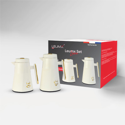 Thermoskannen-Set Weiß + Gold I G60