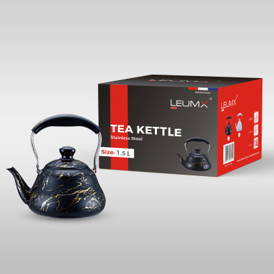 Teekessel 1,5 l mit Filter, Farbe Schwarz