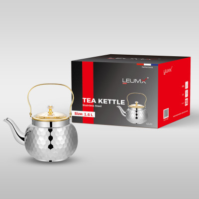 Teekessel 1,6 l mit Filtergriff und Deckel mit Gold, Körper ohne Gold