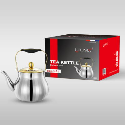 Teekessel 1,6 l mit Filtergriff und Deckel mit Gold, Körper ohne Gold