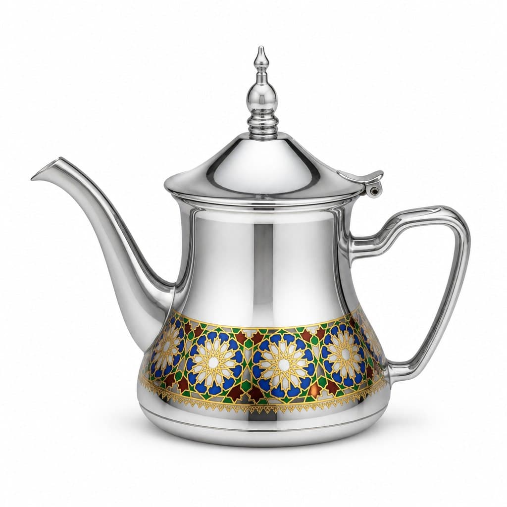 Stainless Steel Teapot 1.2 L — Design 7 · Drinkware