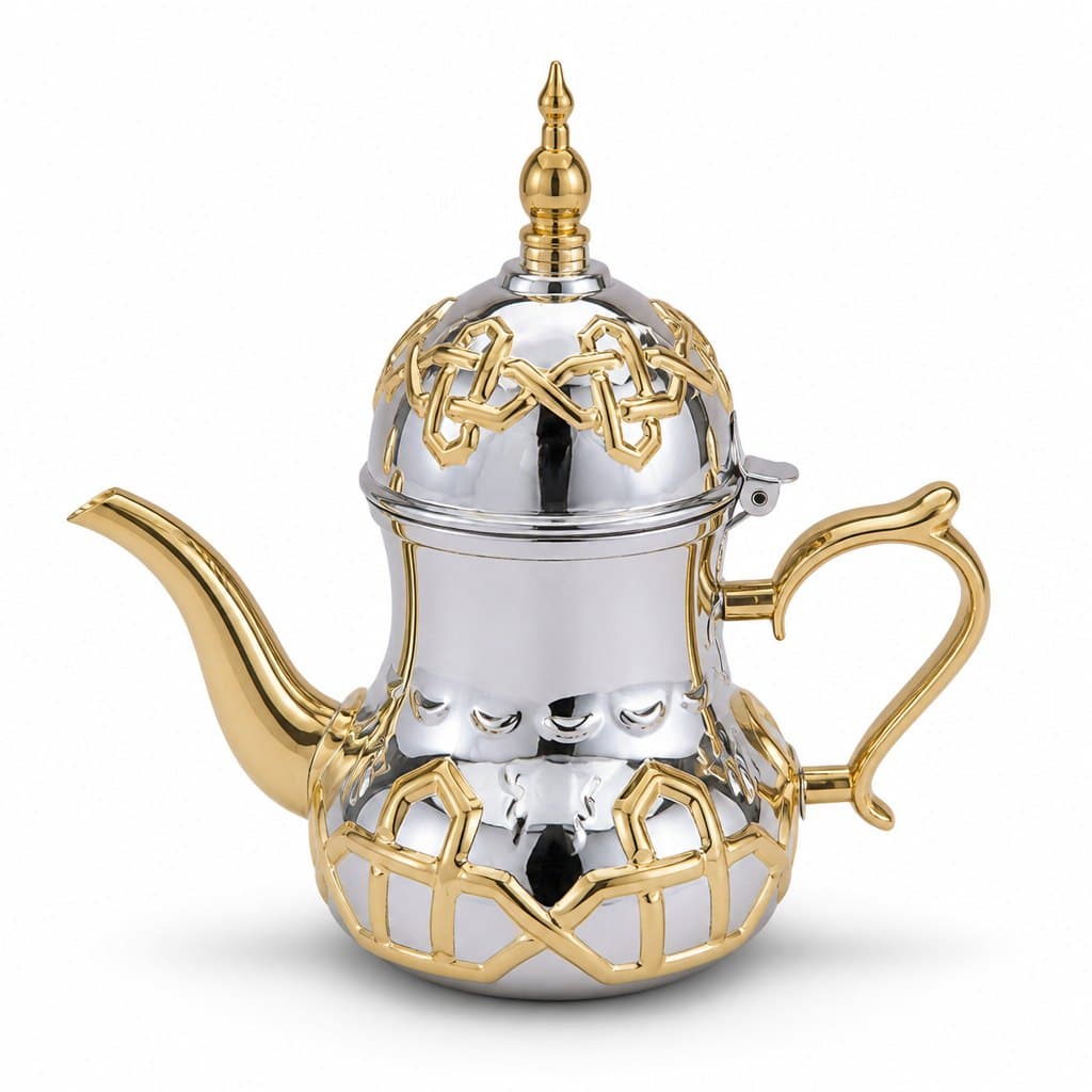 Stainless Steel Teapot 1.6 L — Design 9 · Drinkware