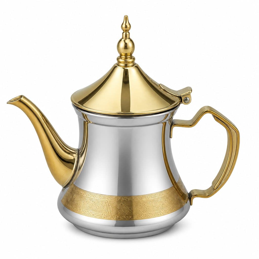 Stainless Steel Teapot 1.6 L — Design 10 · Drinkware