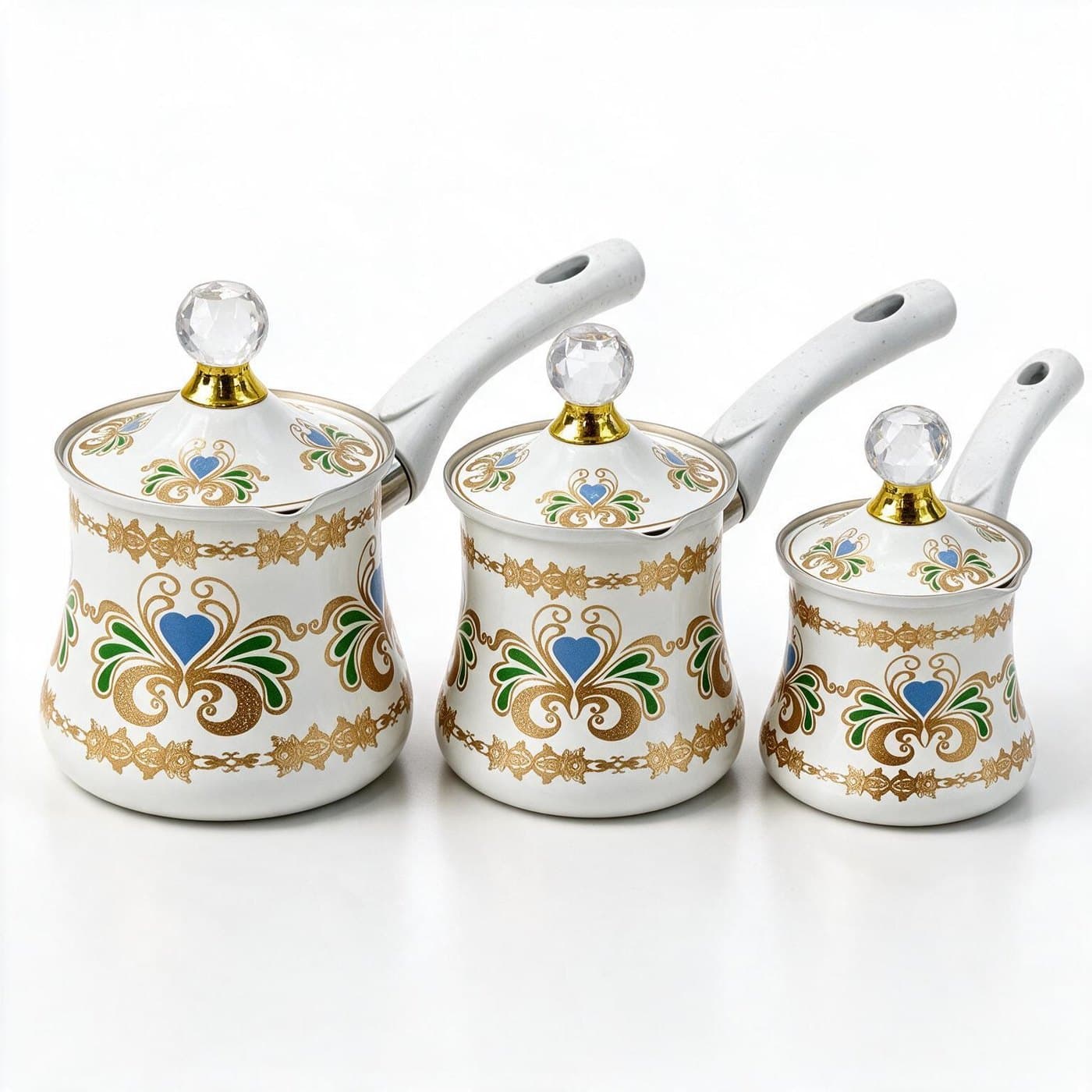 3-Pc Granite Coffee Warmer Set W-6 — Black & White · Drinkware