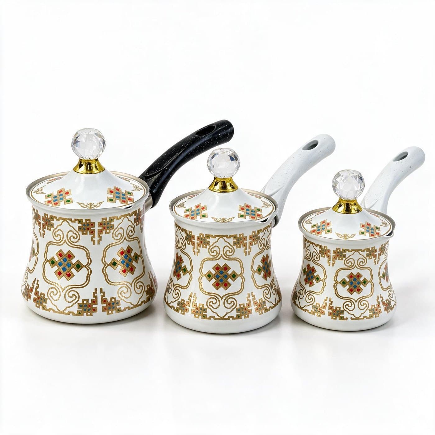 3-Pc Granite Coffee Warmer Set W-4 (A) — Black & White · Drinkware