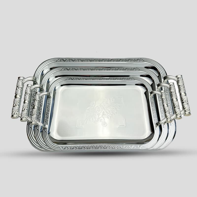 Plated tray 3 pcs · Tableware