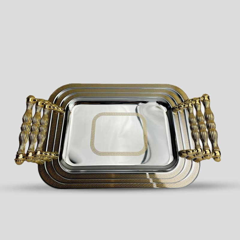 Vergulde dienblad 3-delig · Servies