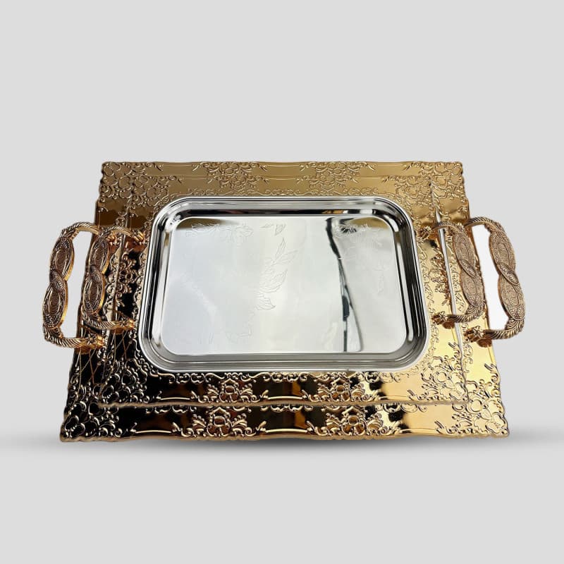 Plated tray 2 pcs · Tableware