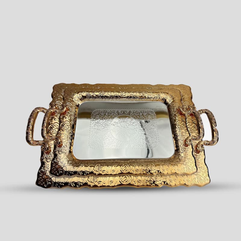Vergulde dienblad 2-delig · Servies