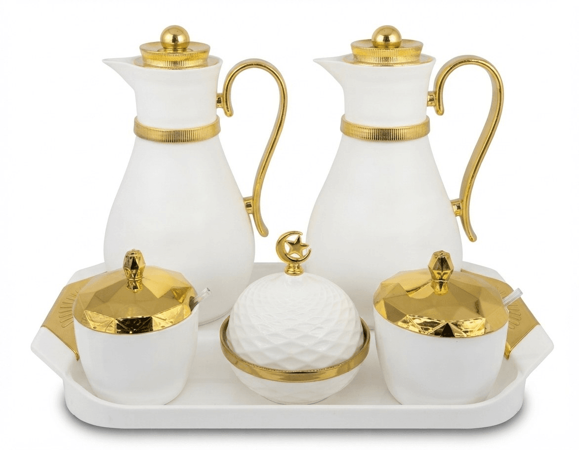 Luxury Vacuum Flask Serving Set LS-062 — Gold · Drinkware