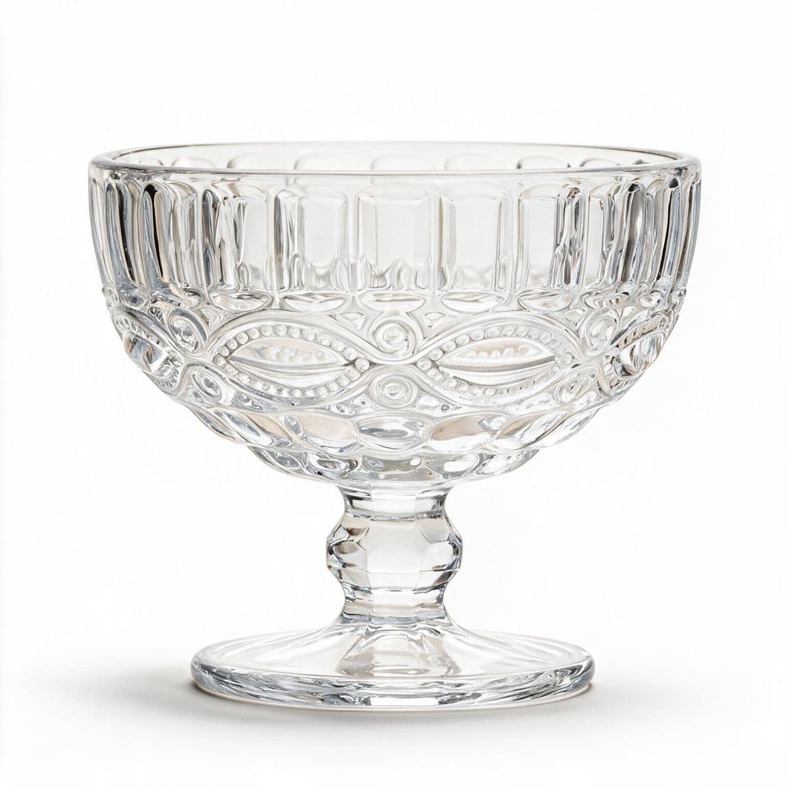 Glass Ice Cream Bowl — Clear, Design B · Tableware