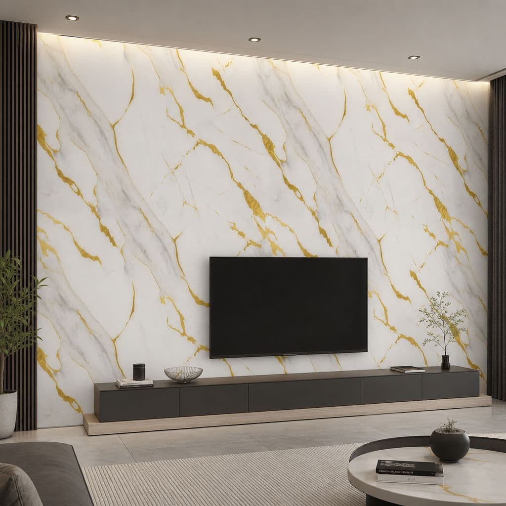 Gold Foil Wall Sticker Gloss/Matte 1.2×3 m — HC8885-2 · Woondecoratie