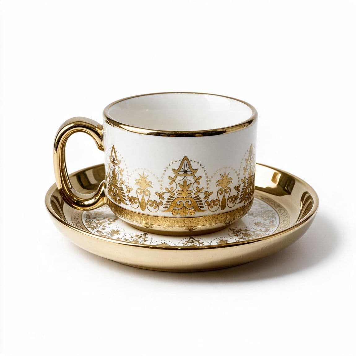 Cup and Saucer Coffee Set — Small, Design 4 · Drinkware
