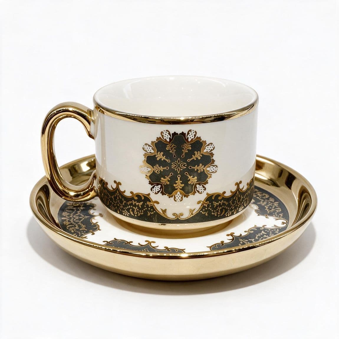 Cup and Saucer Coffee Set — Large, Design 5 · Drinkware