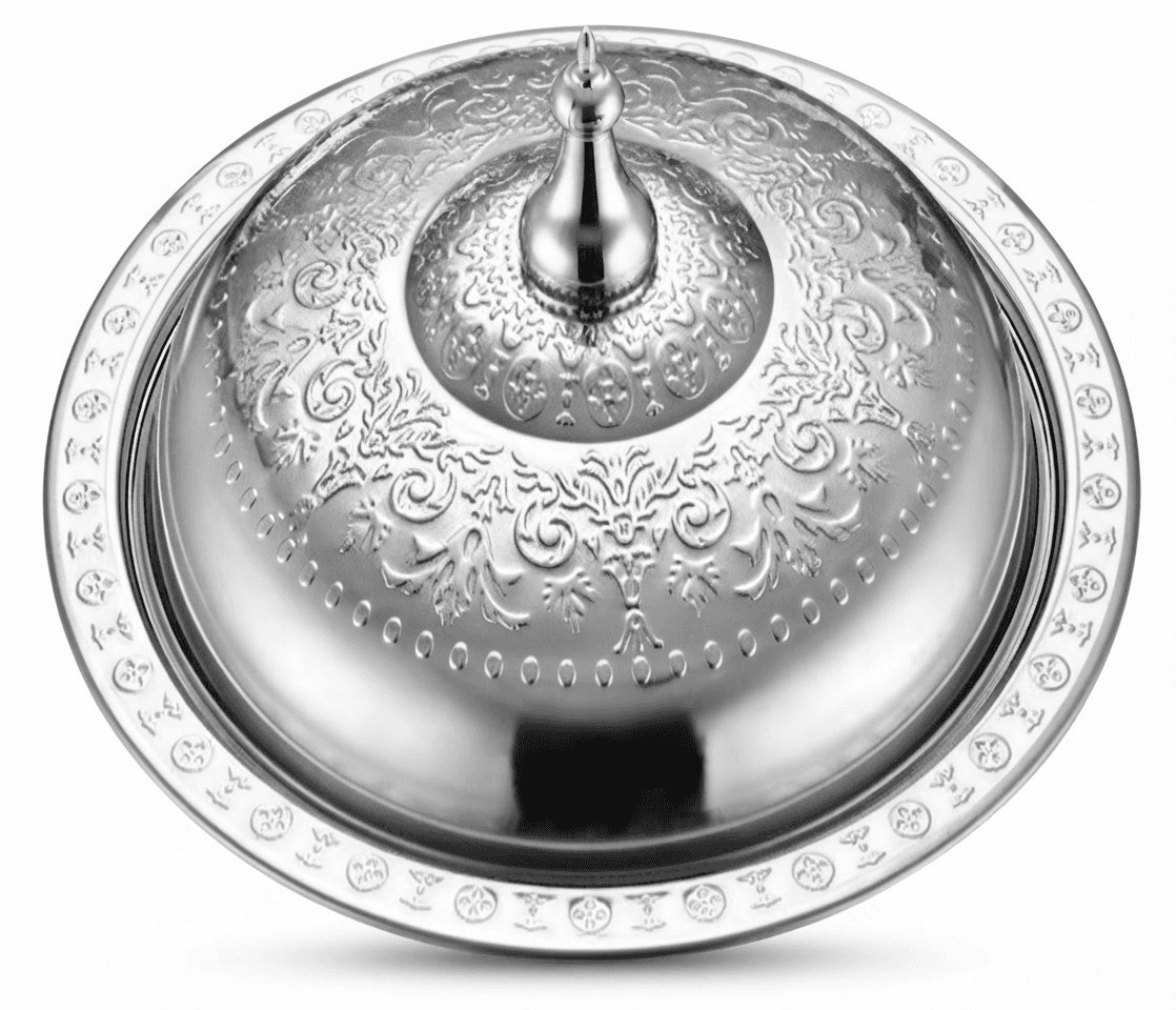 Mansaf dish 36 cm with silver lid · Tableware