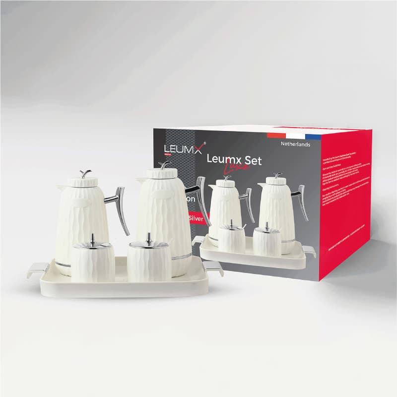 Thermoskanset wit zilver · Drinkgerei