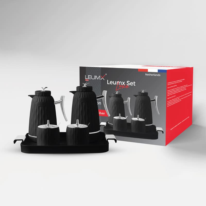 Thermos set black + silver · Drinkware
