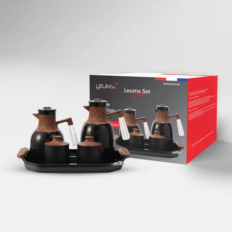 Thermoskanset zwart hout · Drinkgerei