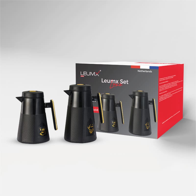 Thermoskanset zwart goud · Drinkgerei