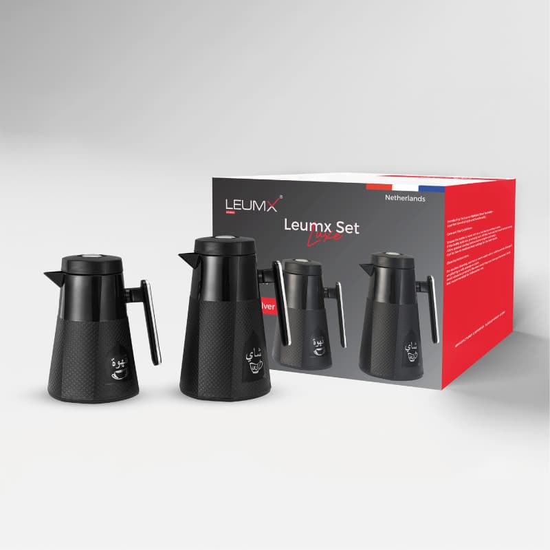 Thermoskanset zwart zilver · Drinkgerei