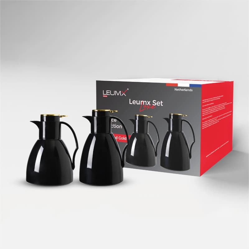 Thermos set black + gold · Drinkware