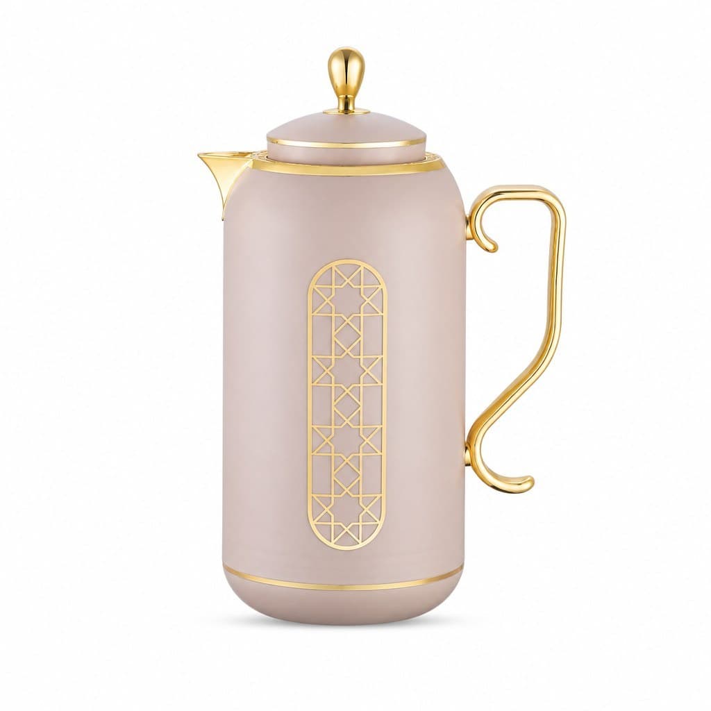 Vacuum Flask — Gold Arabesque — Blush · Drinkware