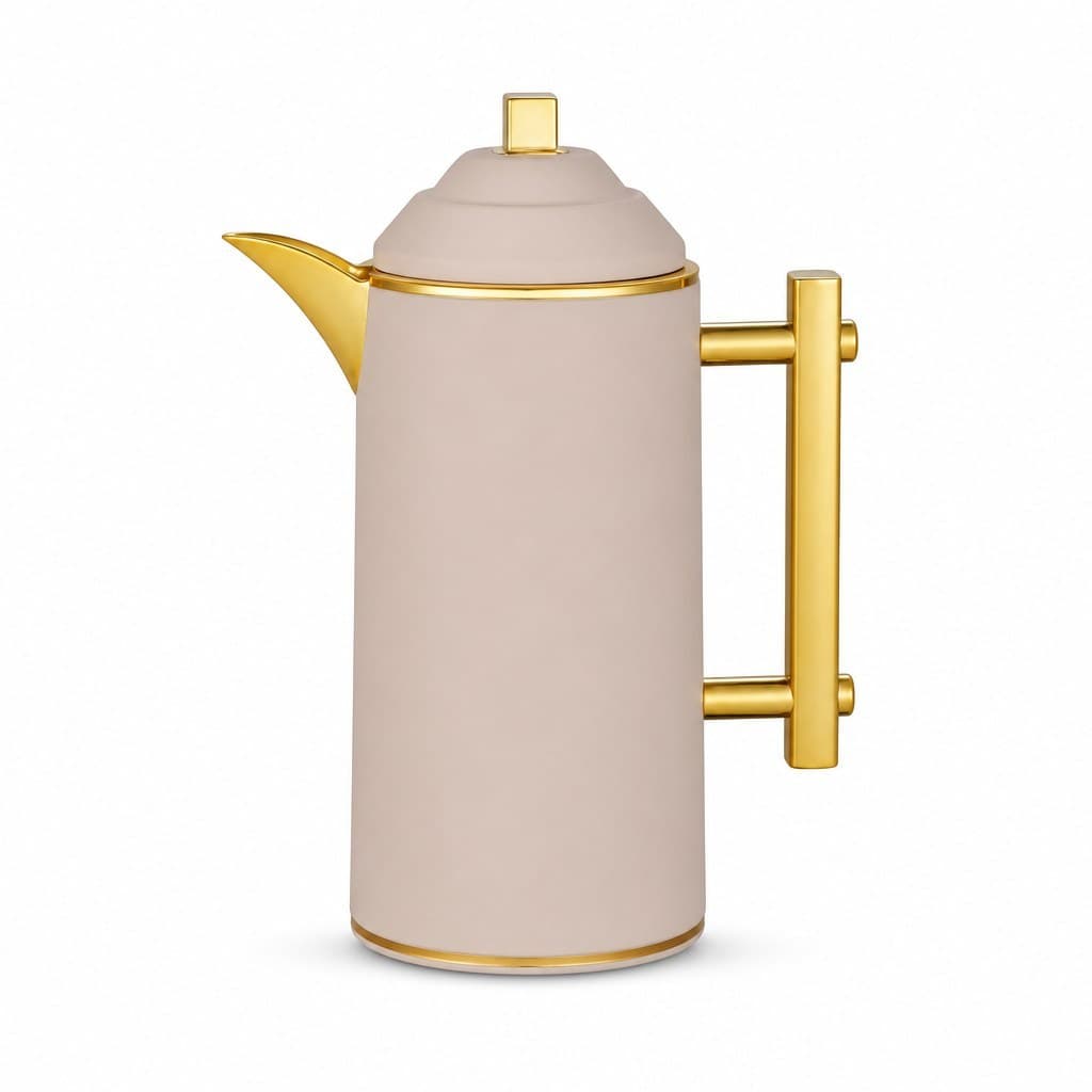 Vacuum Flask — Modern Gold Handle — Blush · Drinkware